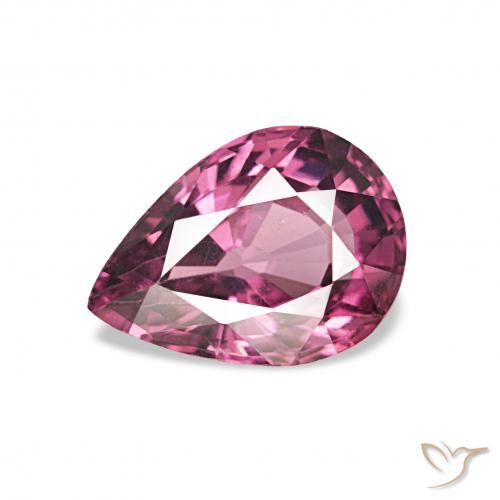 1.27 ct Purple Rhodolite Garnet Stone, Natural Rhodolite Garnet in Pear Facet Shape for Sale