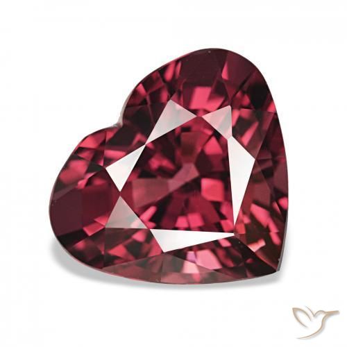 4.19 ct Red Rhodolite Garnet Stone, Natural Rhodolite Garnet in Heart Facet Shape for Sale