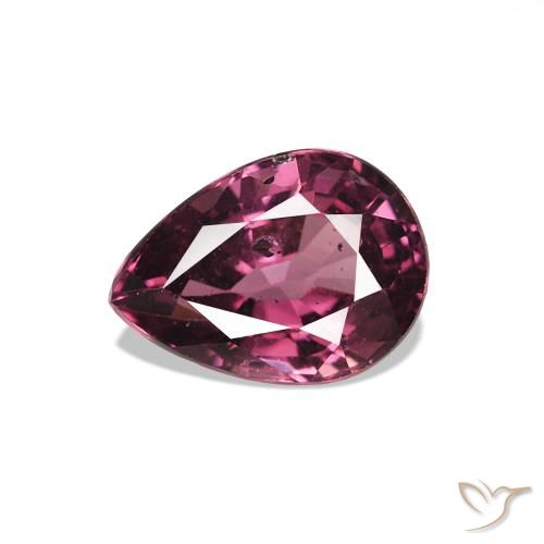 1.03 ct Purple Rhodolite Garnet Gemstone, Rhodolite Garnet Gem in Pear Facet Shape for Sale.