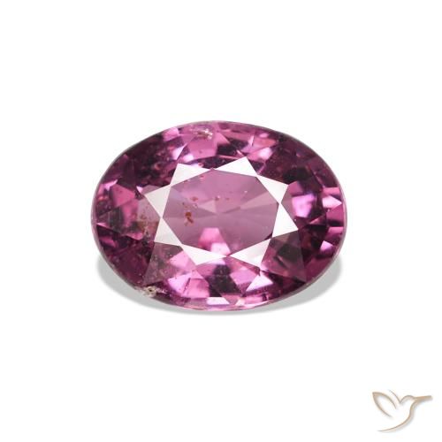 0.92 ct Purple Rhodolite Garnet Gemstone, Rhodolite Garnet Gem in Oval Facet Shape for Sale.