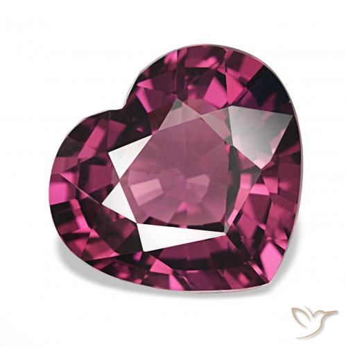 3.95 ct Purple Rhodolite Garnet Stone, Natural Rhodolite Garnet in Heart Facet Shape for Sale