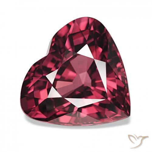 4.75 ct Red Rhodolite Garnet Stone, Natural Rhodolite Garnet in Heart Facet Shape for Sale
