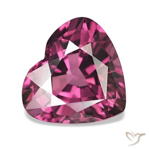 4.06 ct Purple Rhodolite Garnet Stone, Natural Rhodolite Garnet in Heart Facet Shape for Sale