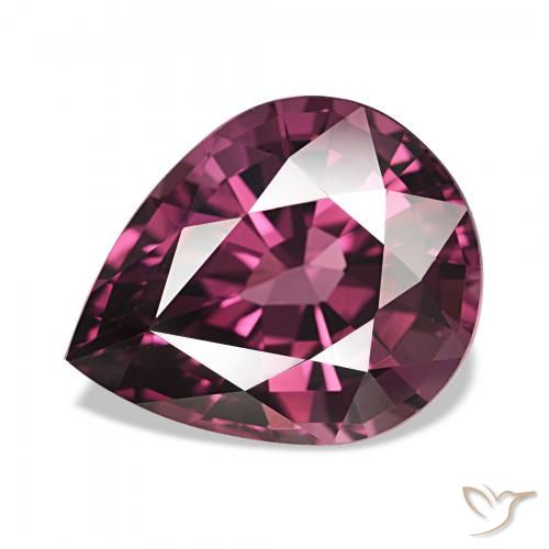 4.58ct Rapberry Red Rhodolite Garnet, Pear Shape, VVS