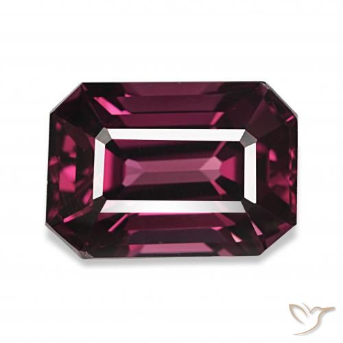 4.61ct Purple-Red Rhodolite Garnet, Emerald Cut, VVS