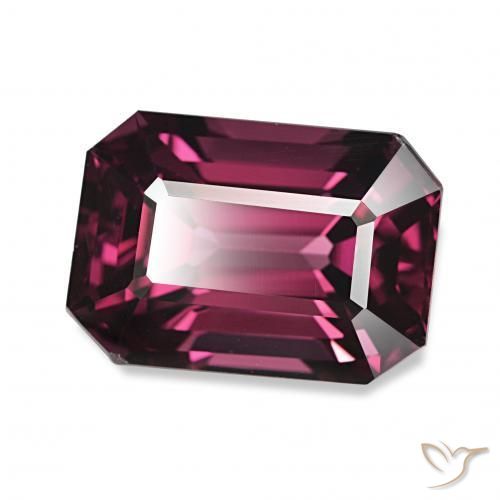 4.61 ct Red Rhodolite Garnet Stone, Natural Rhodolite Garnet in Octagon Step Cut Shape for Sale