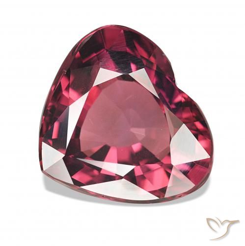 4.64 ct Red Rhodolite Garnet Stone, Natural Rhodolite Garnet in Heart Facet Shape for Sale