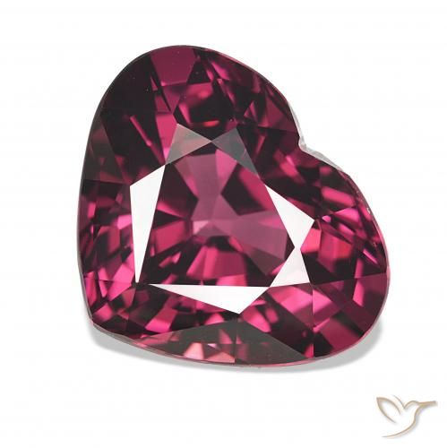 4.53 ct Red Rhodolite Garnet Stone, Natural Rhodolite Garnet in Heart Facet Shape for Sale