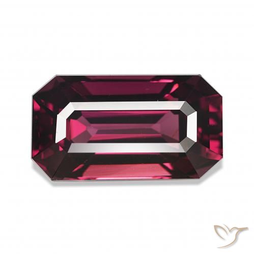 4.55ct Raspberry Red Rhodolite Garnet, Emerald Cut, VVS
