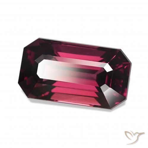 4.55 ct Red Rhodolite Garnet Stone, Natural Rhodolite Garnet in Octagon Step Cut Shape for Sale