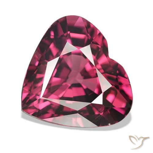 4.51 ct Purple Rhodolite Garnet Gemstone, Rhodolite Garnet Gem in Heart Facet Shape for Sale.