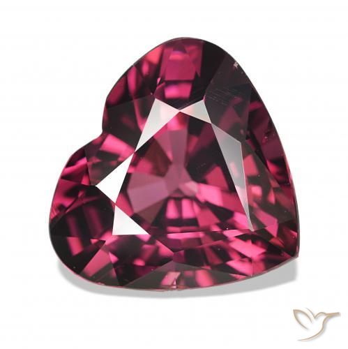 4.51 ct Purple Rhodolite Garnet Stone, Natural Rhodolite Garnet in Heart Facet Shape for Sale