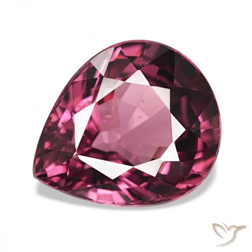 4.06 ct Purple Rhodolite Garnet Gemstone, Rhodolite Garnet Gem in Pear Facet Shape for Sale.