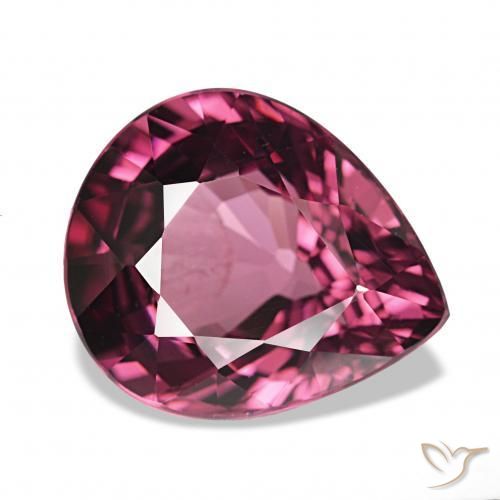 4.06 ct Purple Rhodolite Garnet Stone, Natural Rhodolite Garnet in Pear Facet Shape for Sale