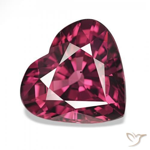 4.57 ct Purple Rhodolite Garnet Stone, Natural Rhodolite Garnet in Heart Facet Shape for Sale