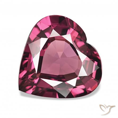 4.88 ct Purple Rhodolite Garnet Gemstone, Rhodolite Garnet Gem in Heart Facet Shape for Sale.