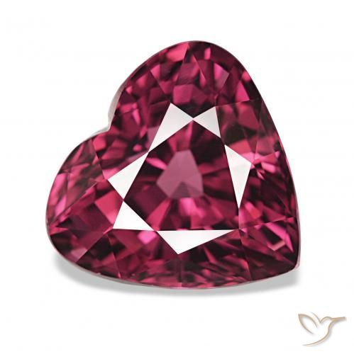 4.24 ct Purple Rhodolite Garnet Stone, Natural Rhodolite Garnet in Heart Facet Shape for Sale