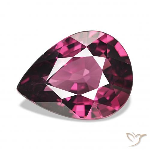4.29ct Medium Dark-Purple Rhodolite Garnet, Pear Shape, VS