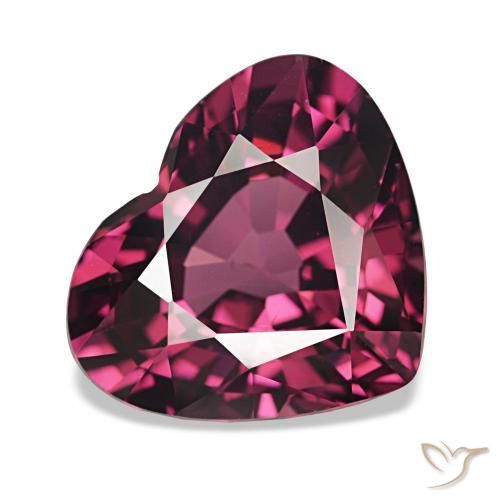 4.22 ct Purple Rhodolite Garnet Stone, Natural Rhodolite Garnet in Heart Facet Shape for Sale