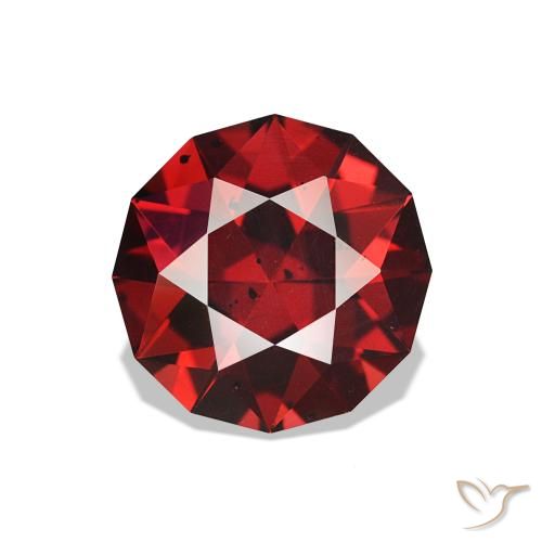 1.74 ct Red Rhodolite Garnet Gemstone, Rhodolite Garnet Gem in Diamond-Cut Shape for Sale.