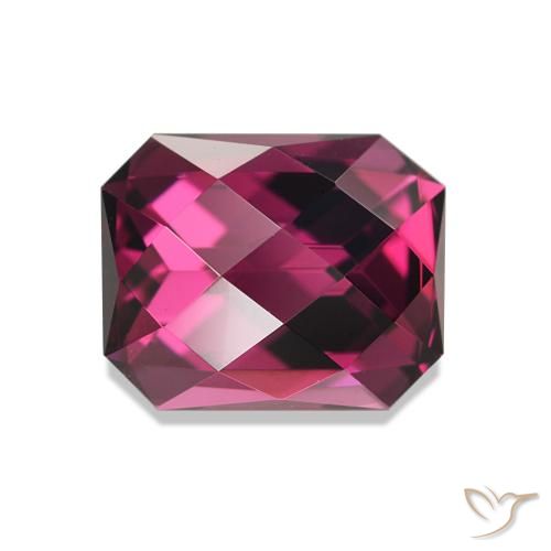 2.32 ct Purple Rhodolite Garnet Gemstone, Rhodolite Garnet Gem in Octagon Checkerboard Shape for Sale.