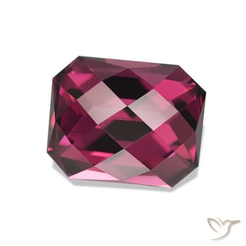 2.32 ct Purple Rhodolite Garnet Stone, Natural Rhodolite Garnet in Octagon Checkerboard Shape for Sale