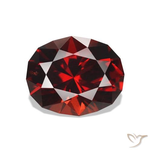 2.06 ct Red Rhodolite Garnet Gemstone, Rhodolite Garnet Gem in Oval Diamond-Cut Shape for Sale.
