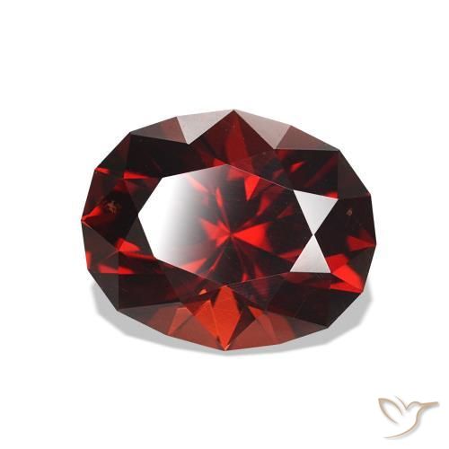 2.06 ct Red Rhodolite Garnet Stone, Natural Rhodolite Garnet in Oval Diamond-Cut Shape for Sale
