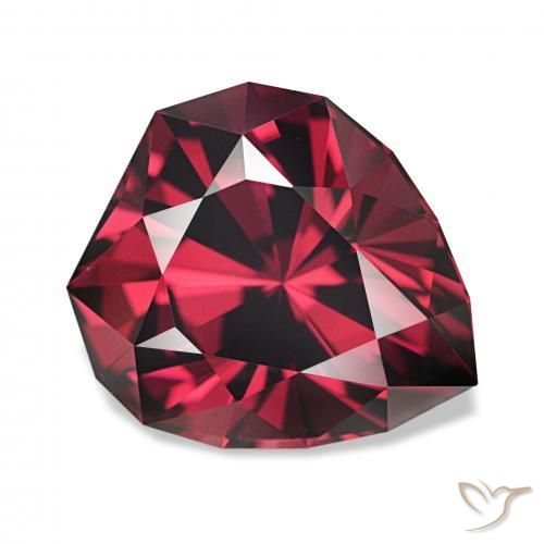 4.13 ct Red Rhodolite Garnet Stone, Natural Rhodolite Garnet in Shield Faceted Shape for Sale