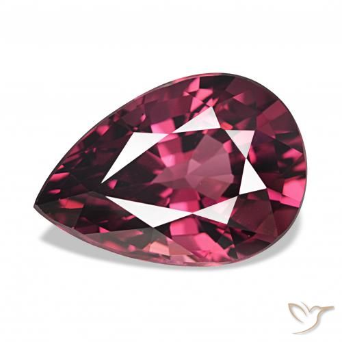 4.40 ct Red Rhodolite Garnet Gemstone, Rhodolite Garnet Gem in Pear Facet Shape for Sale.