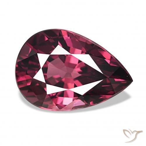4.40 ct Red Rhodolite Garnet Stone, Natural Rhodolite Garnet in Pear Facet Shape for Sale