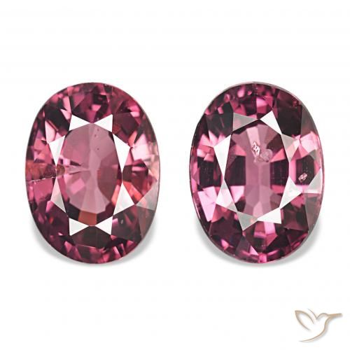2.14 ctw Red Rhodolite Garnet Gemstones, Rhodolite Garnet Gems in Oval Facet Shape for Sale.