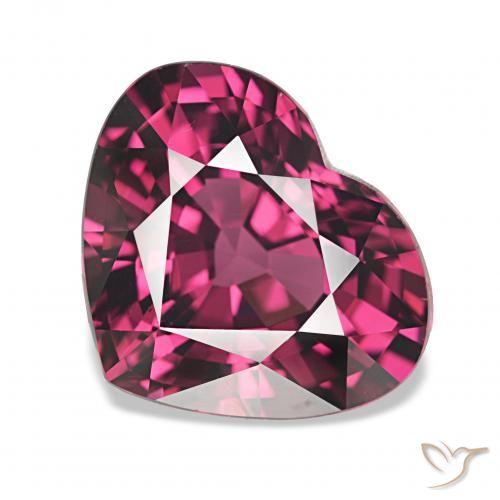 4.35 ct Purple Rhodolite Garnet Gemstone, Rhodolite Garnet Gem in Heart Facet Shape for Sale.