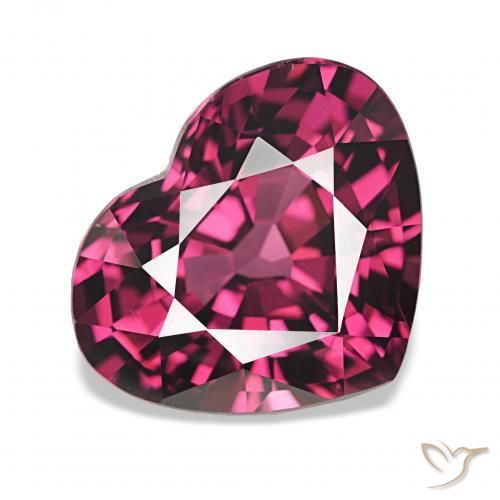 4.35 ct Purple Rhodolite Garnet Stone, Natural Rhodolite Garnet in Heart Facet Shape for Sale