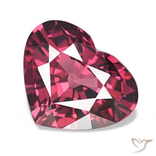 4.15 ct Red Rhodolite Garnet Gemstone, Rhodolite Garnet Gem in Heart Facet Shape for Sale.