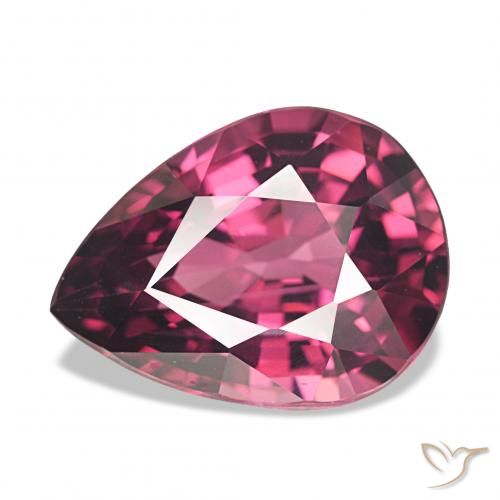 4.63 ct Purple Rhodolite Garnet Gemstone, Rhodolite Garnet Gem in Pear Facet Shape for Sale.
