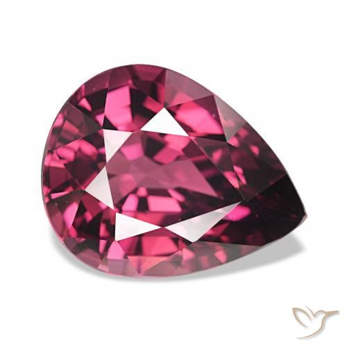 4.38 ct Purple Rhodolite Garnet Stone, Natural Rhodolite Garnet in Pear Facet Shape for Sale