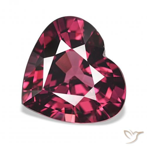 4.03 ct Purple Rhodolite Garnet Gemstone, Rhodolite Garnet Gem in Heart Facet Shape for Sale.