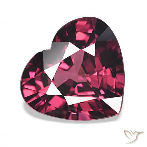 4.03 ct Purple Rhodolite Garnet Stone, Natural Rhodolite Garnet in Heart Facet Shape for Sale