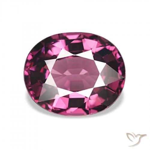 2.20 ct Purple Rhodolite Garnet Gemstone, Rhodolite Garnet Gem in Oval Facet Shape for Sale.