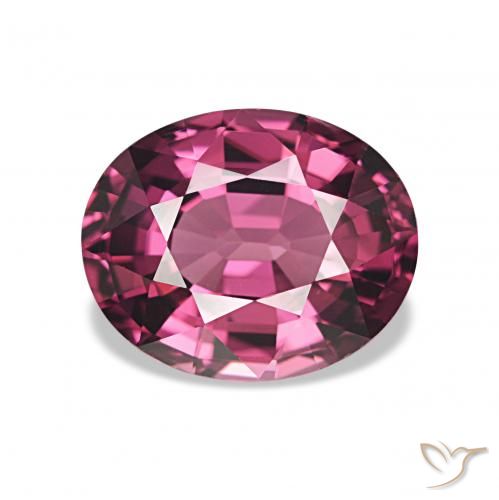 2.42 ct Purple Rhodolite Garnet Gemstone, Rhodolite Garnet Gem in Oval Facet Shape for Sale.
