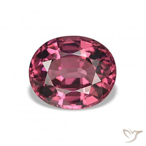 2.75 ct Red Rhodolite Garnet Gemstone, Rhodolite Garnet Gem in Oval Facet Shape for Sale.