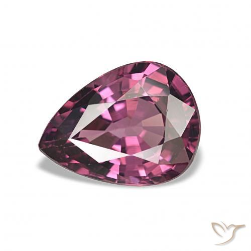 2.28 ct Purple Rhodolite Garnet Gemstone, Rhodolite Garnet Gem in Pear Facet Shape for Sale.