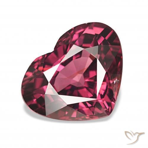 4.50 ct Red Rhodolite Garnet Stone, Natural Rhodolite Garnet in Heart Facet Shape for Sale