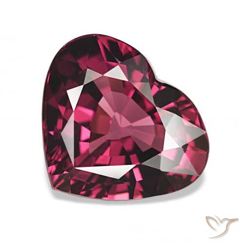 4.02 ct Red Rhodolite Garnet Gemstone, Rhodolite Garnet Gem in Heart Facet Shape for Sale.