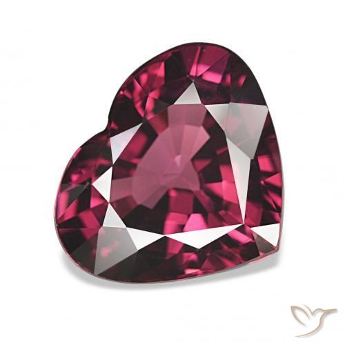 4.02 ct Red Rhodolite Garnet Stone, Natural Rhodolite Garnet in Heart Facet Shape for Sale