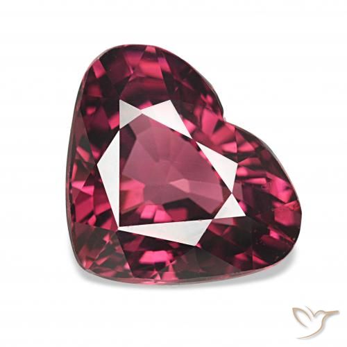 4.42 ct Red Rhodolite Garnet Gemstone, Rhodolite Garnet Gem in Heart Facet Shape for Sale.