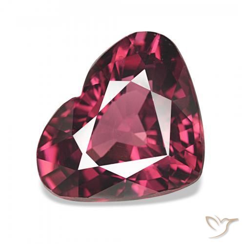 4.42 ct Red Rhodolite Garnet Stone, Natural Rhodolite Garnet in Heart Facet Shape for Sale