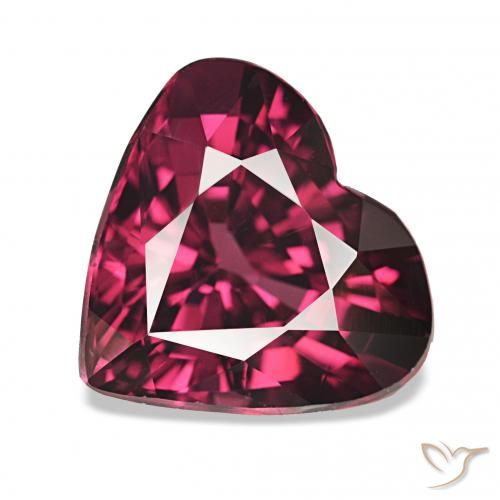 4.44ct Purple-Red Rhodolite Garnet, Heart, VS
