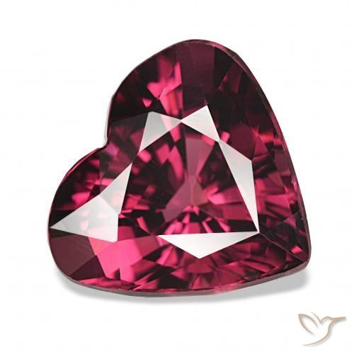 4.44 ct Red Rhodolite Garnet Stone, Natural Rhodolite Garnet in Heart Facet Shape for Sale